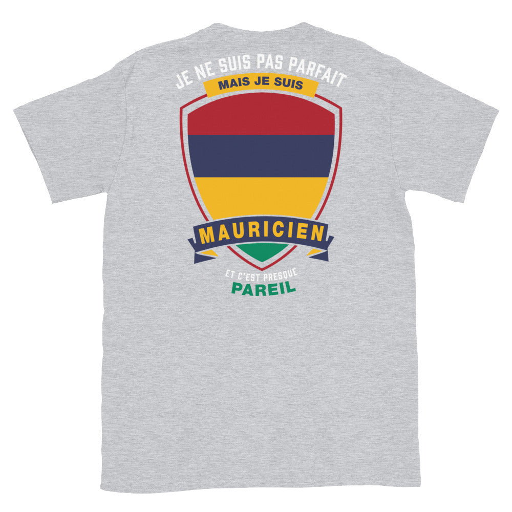 T-shirt Maurice bleu marine dos - Je ne suis pas parfait mais.