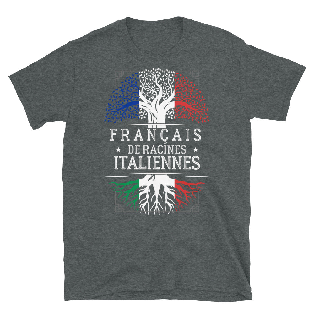T-shirt Italie gris foncé - Arbre des racines italiennes