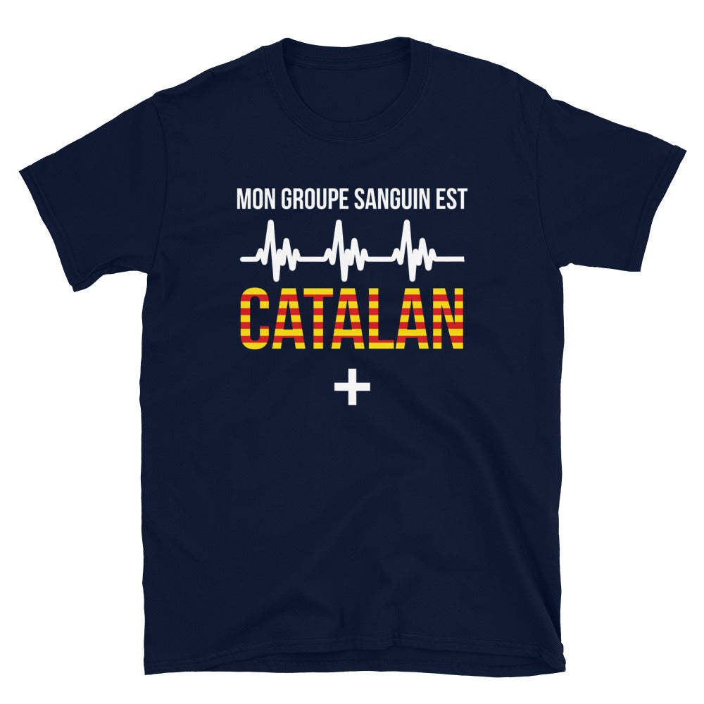 T-shirt Catalan gris foncé chiné - Mon groupe sanguin Catalan plus