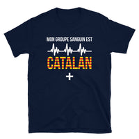 Thumbnail for T-shirt Catalan gris foncé chiné - Mon groupe sanguin Catalan plus