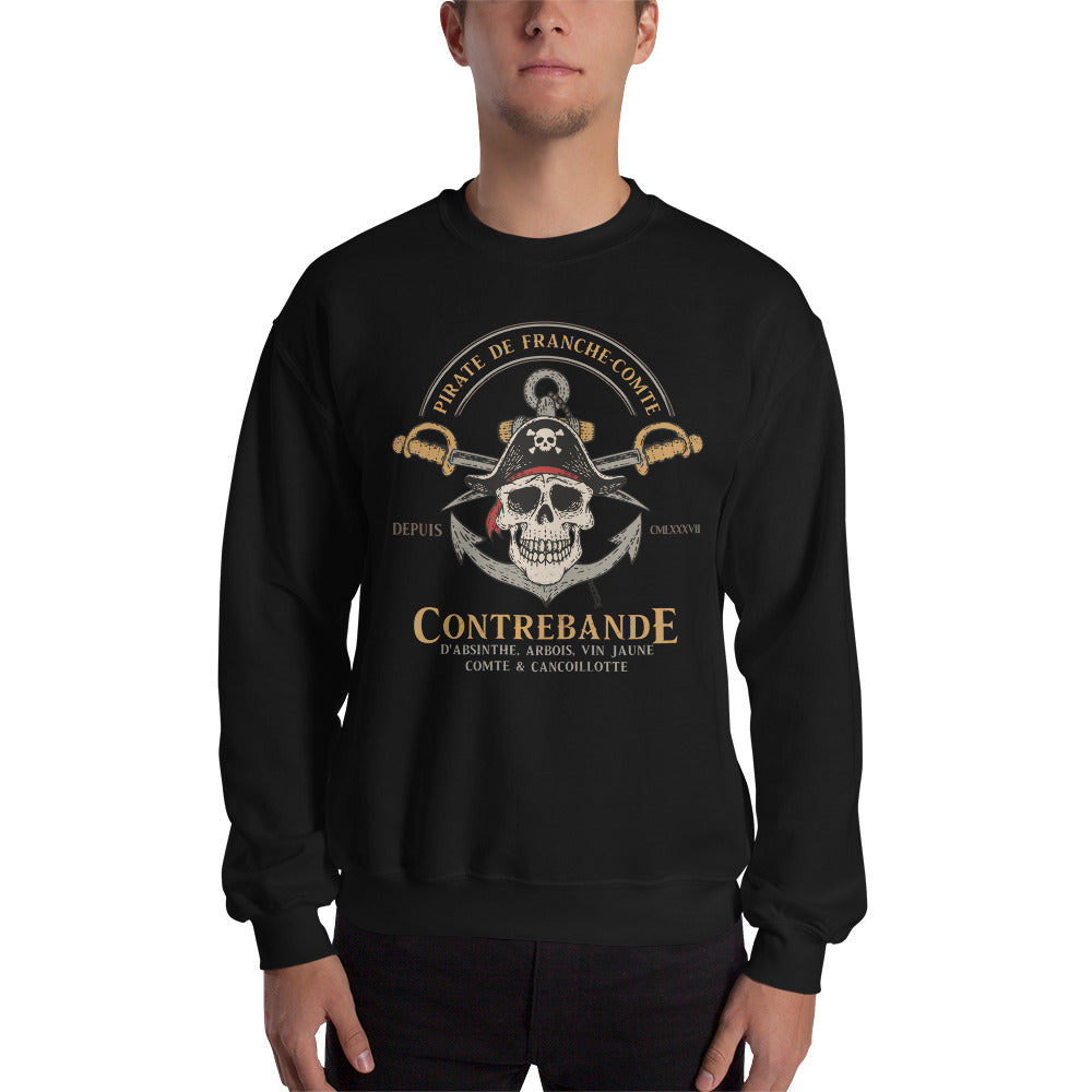 Sweatshirt Franche-Comté noir dos - Fierté des Pirates Locaux