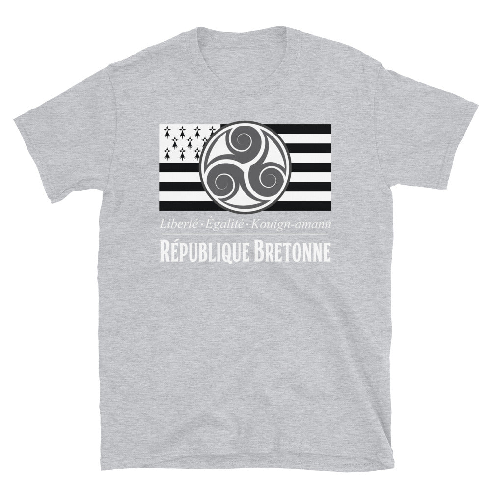 T-shirt Bretagne gris sportif - Liberté Égalité Kouign Amann