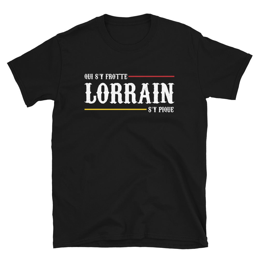 T-shirt Lorraine noir - Lorrain qui s'y frotte s'y pique