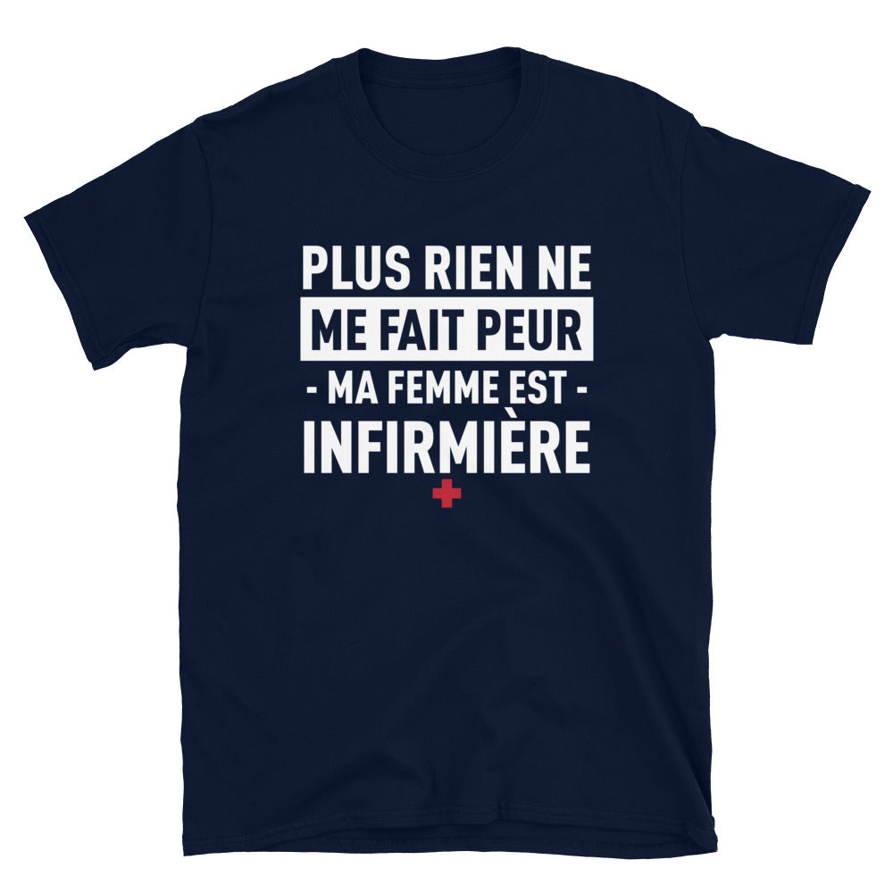 T-shirt Infirmière bleu marine dos - Ma femme est infirmière