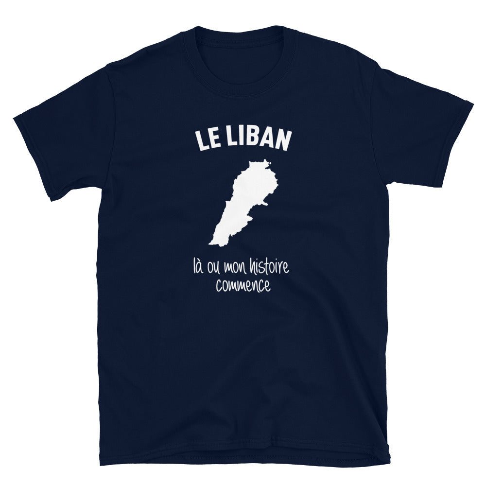T-shirt Liban gris foncé chiné dos - Mon histoire commence avec fierté