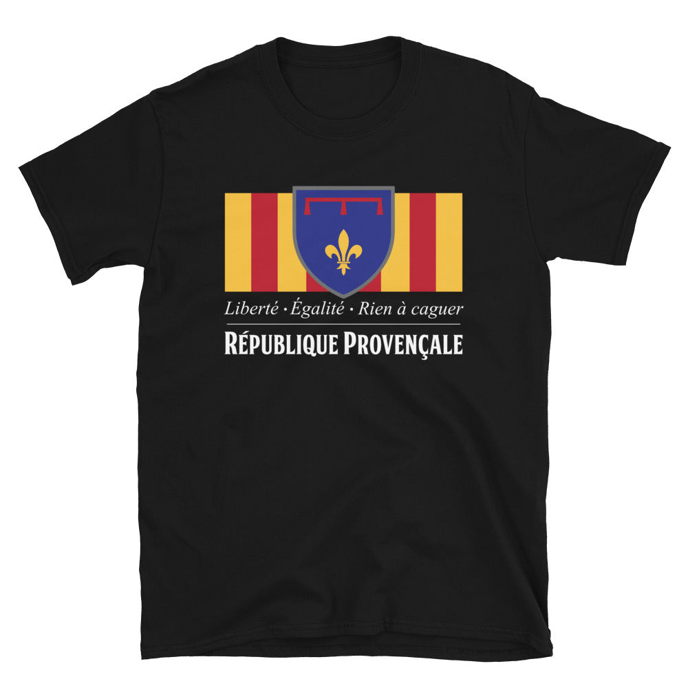 T-shirt Provence noir - Drapeau ancien et moderne