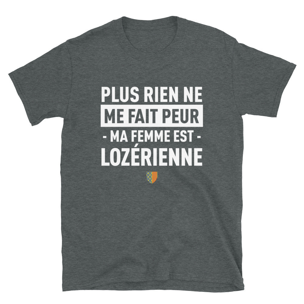 T-shirt Lozérien gris foncé - Plus rien ne me fait peur ma femme