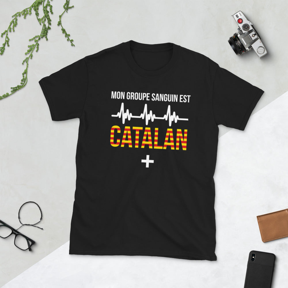 T-shirt Catalan marine dos - Mon groupe sanguin Catalan plus