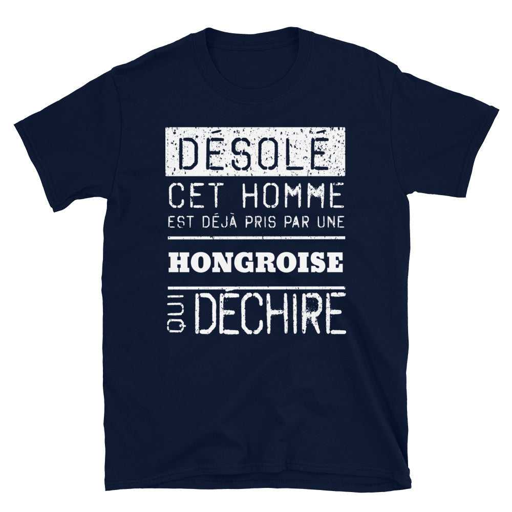 T-shirt Hongroise noir dos - Désolé ce mec est pris