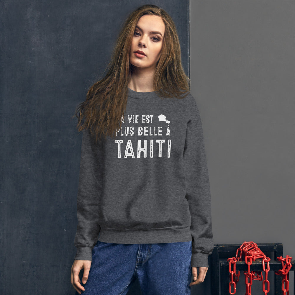 Sweatshirt Tahiti bleu marine - La vie est plus belle à Tahiti