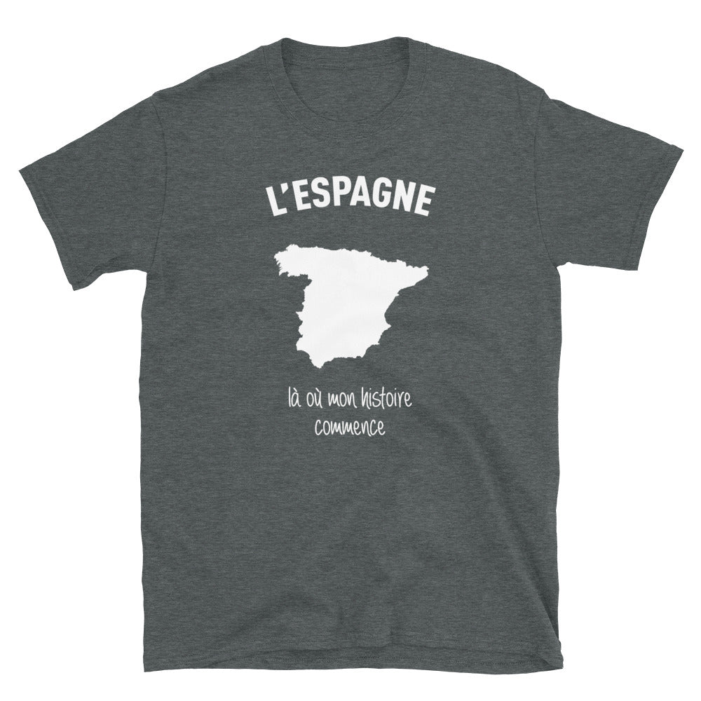 Espagne là où mon histoire commence - T-shirt Standard - Ici & Là - T-shirts & Souvenirs de chez toi