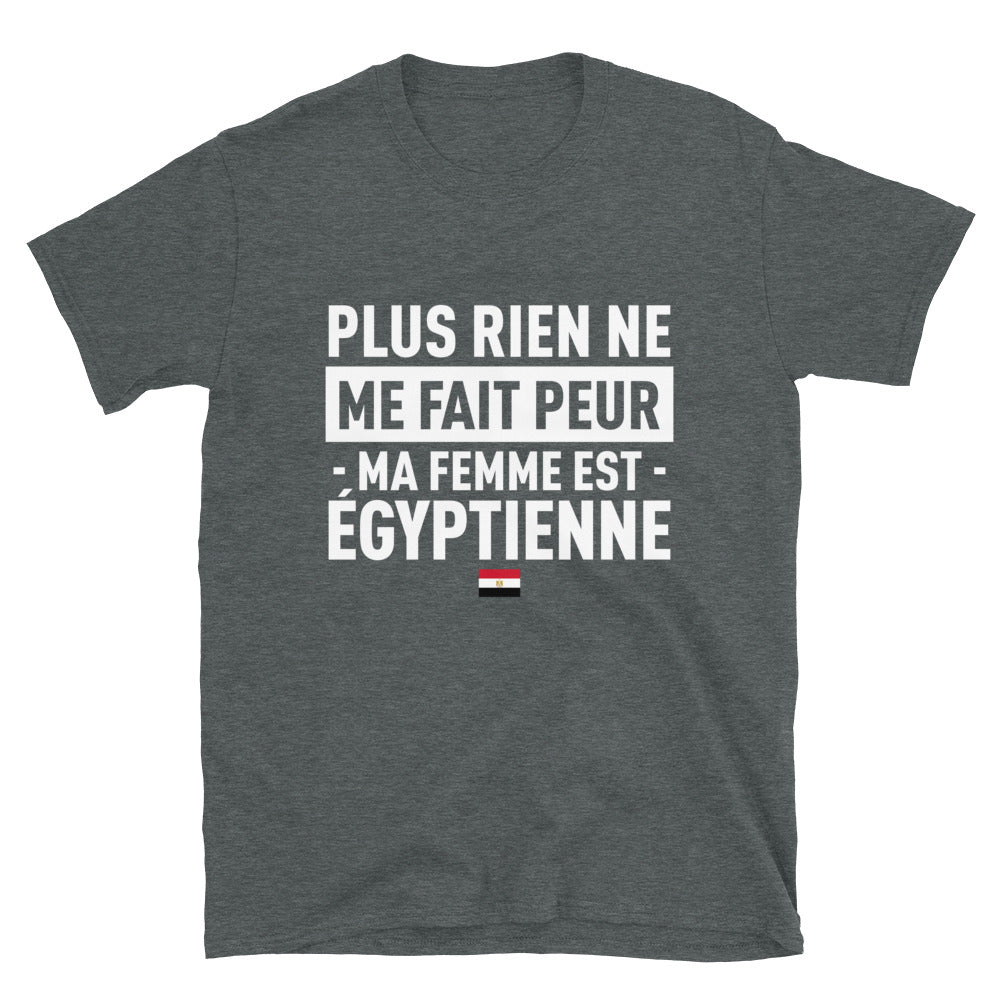 T-shirt Égypte bleu marine - Plus rien ne me fait peur ma femme est