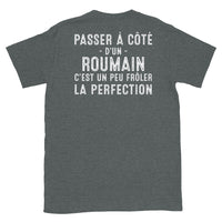 Thumbnail for T-shirt Roumain gris foncé - Frôler la perfection avec humour