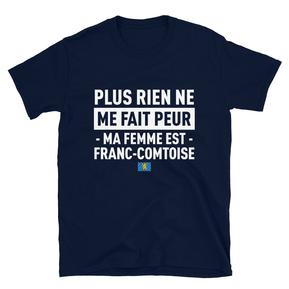 T-shirt Franche-Comté noir dos - Ne cherchez plus, ma femme est.