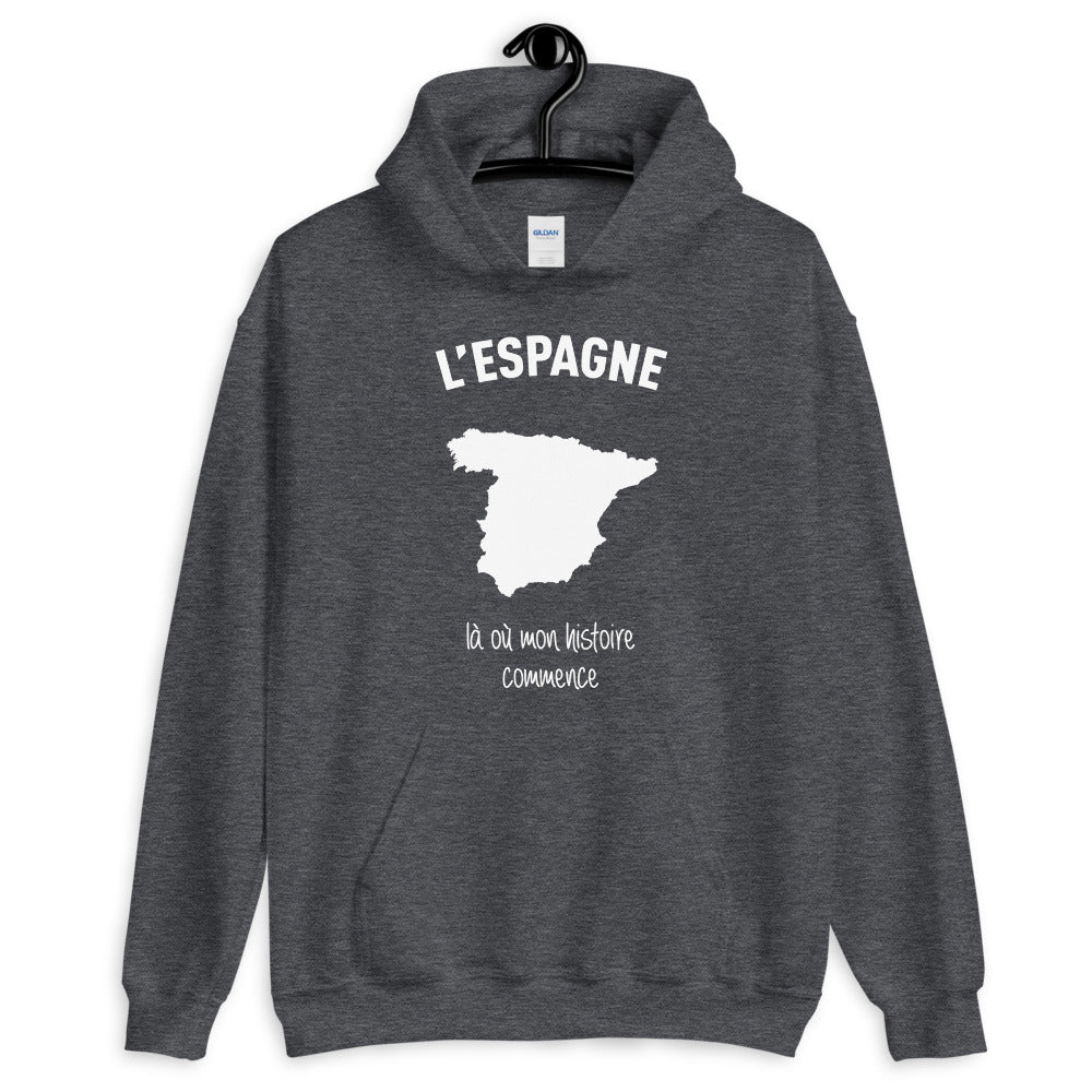 Sweatshirt Espagne gris foncé - L'histoire commence ici
