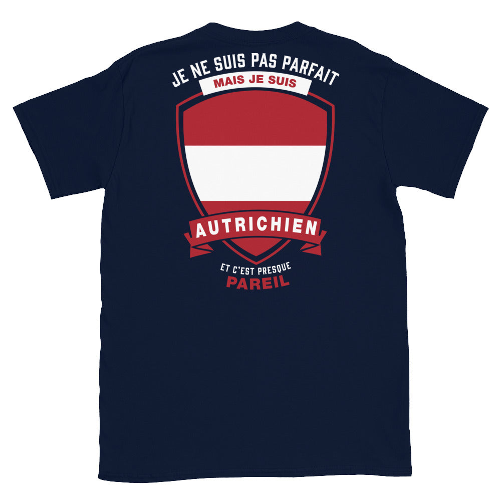 T-shirt autrichien noir dos - Je ne suis pas parfait mais.