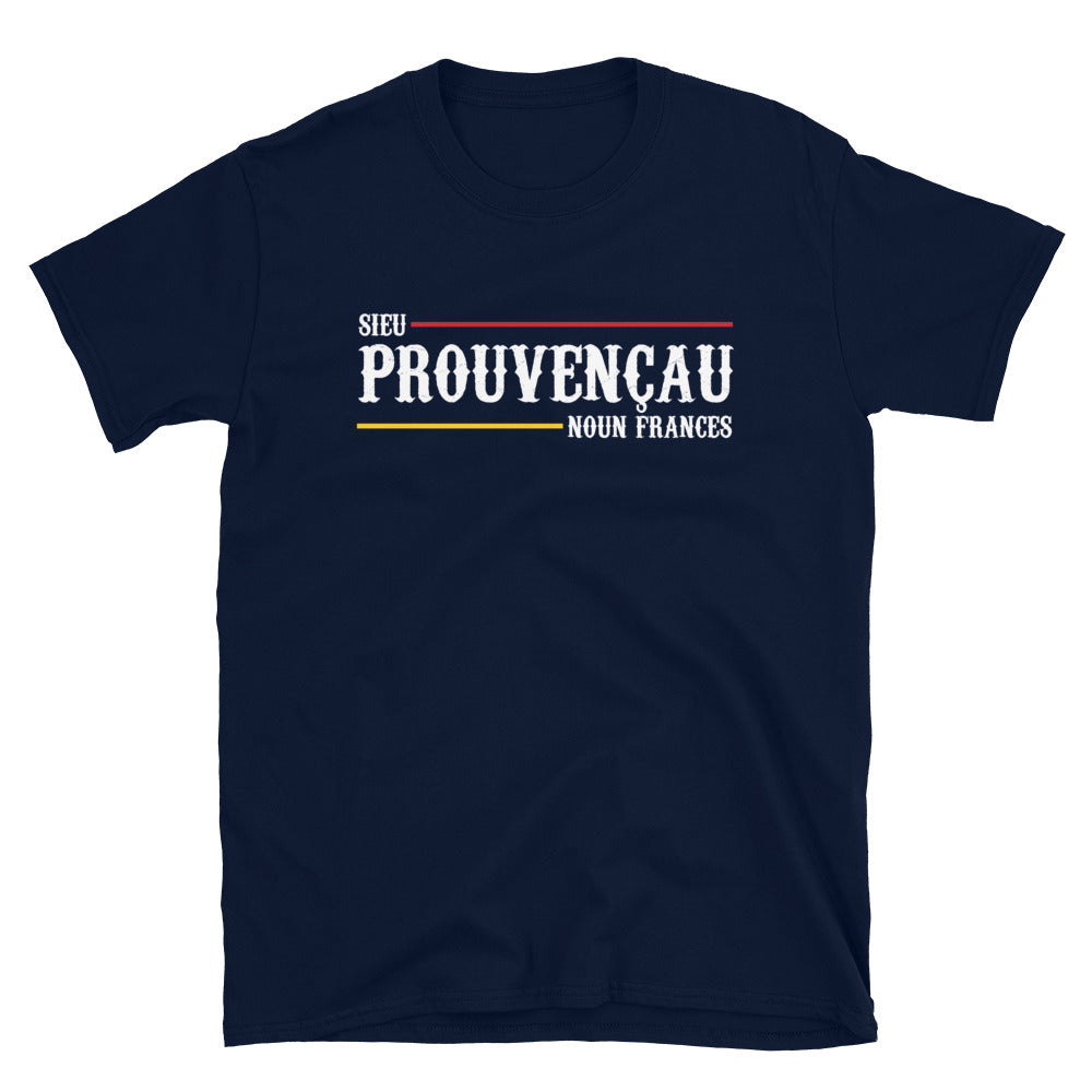 T-shirt Provence gris foncé chiné - Siéu Prouvençau, noun francés - dos