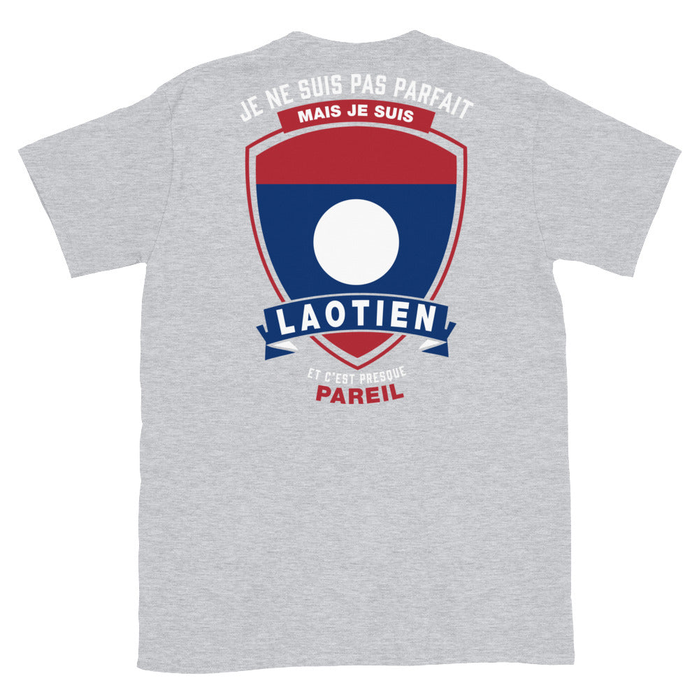 T-shirt Laos bleu marine dos - Je ne suis pas parfait mais...