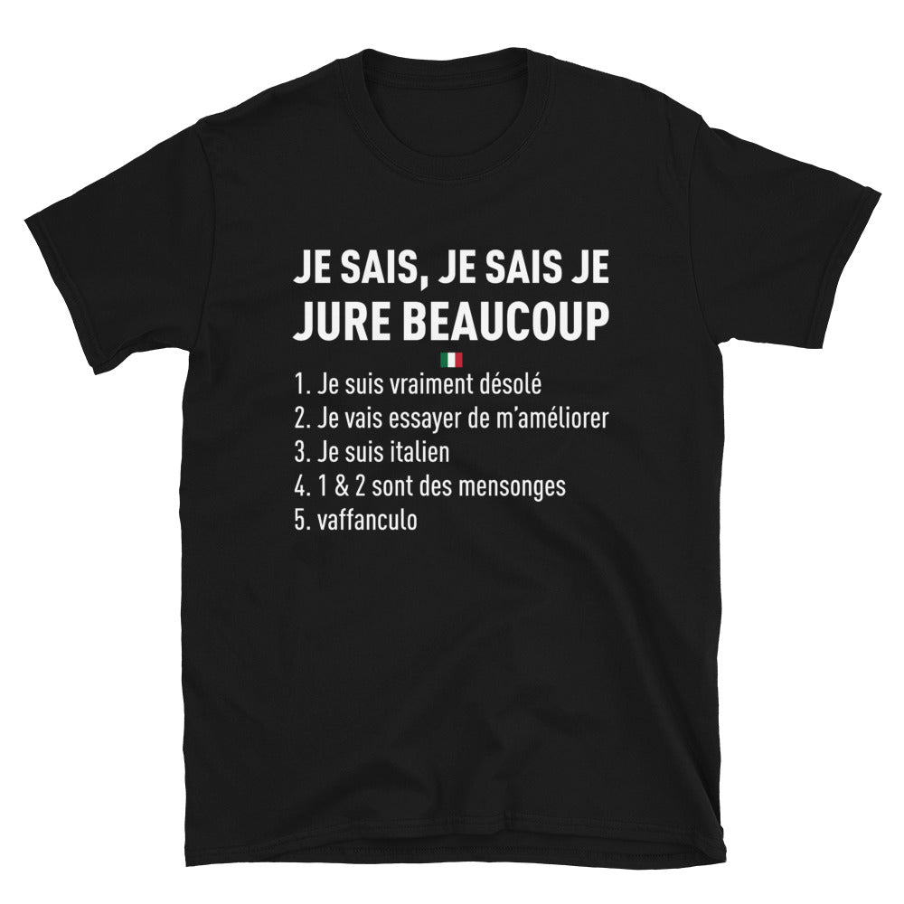 T-shirt Italie noir - Je jure beaucoup