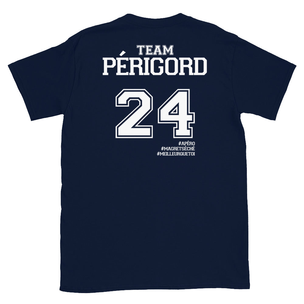T-shirt Périgord gris foncé chiné dos - Fierté locale avec humour