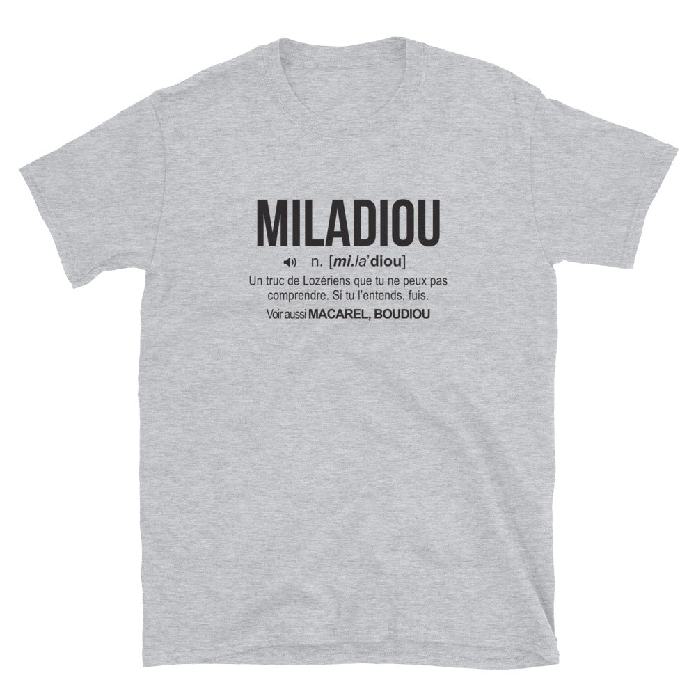T-shirt Lozère blanc - Définition Miladiou humoristique