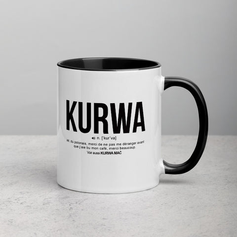 Définition drôle Kurwa pour le café des Polonais le matin  - Mug Tasse Couleurs intérieures - Ici & Là - T-shirts & Souvenirs de chez toi