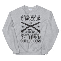 Thumbnail for Sweatshirt Chasseurs gris sport dos - texte humoristique sur les chasseurs