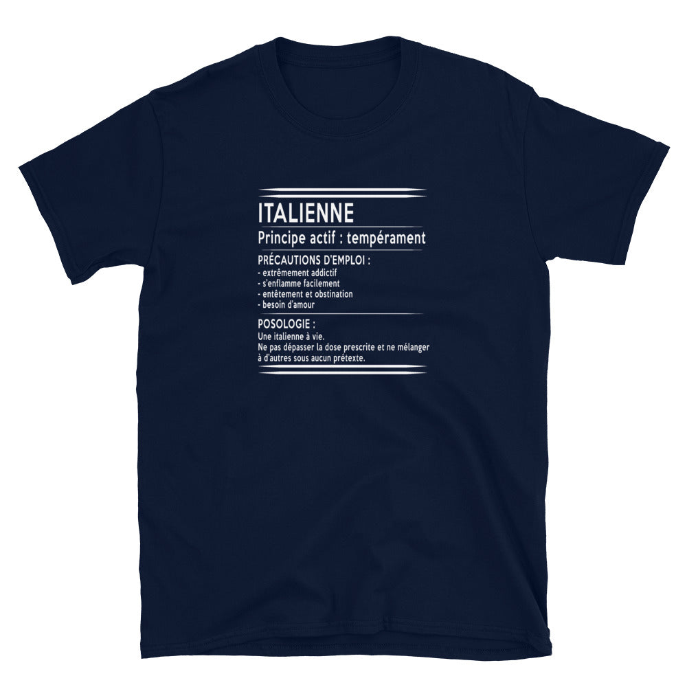 T-shirt Italie - Posologie italienne humoristique