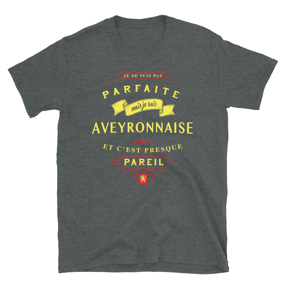 T-shirt Aveyron gris foncé - Parfaite Aveyronnaise avec humour