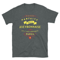 Thumbnail for T-shirt Aveyron gris foncé - Parfaite Aveyronnaise avec humour