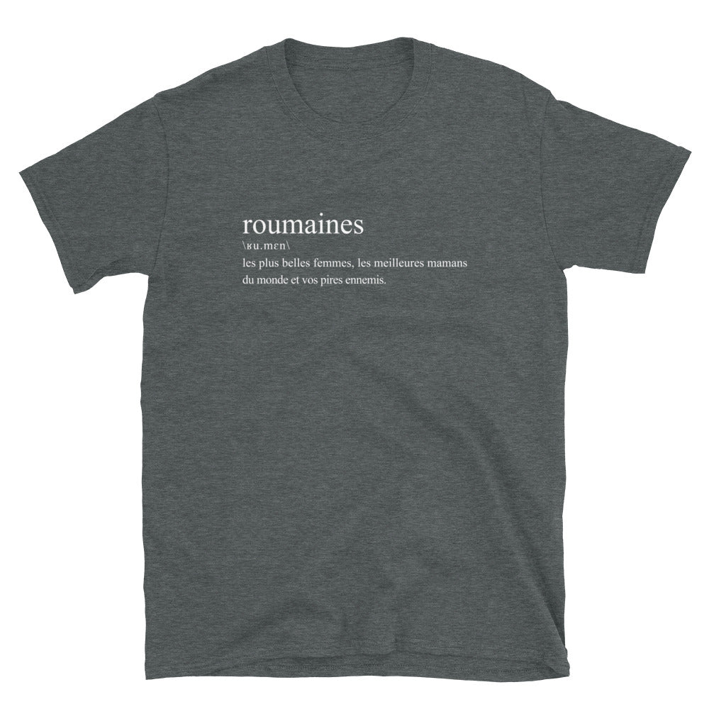 T-shirt Roumaines gris foncé - Définition humoristique et fière