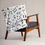 Couverture - PLAID - jetée de canapé avec motif notes de musique 130 cm x 150 cm - Guitariste - Ici & Là - T-shirts & Souvenirs de chez toi