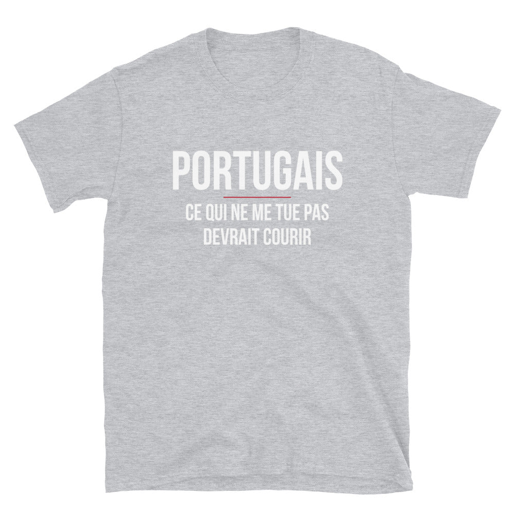 T-shirt Portugal bleu marine dos - Ce qui ne me tue pas devrait courir