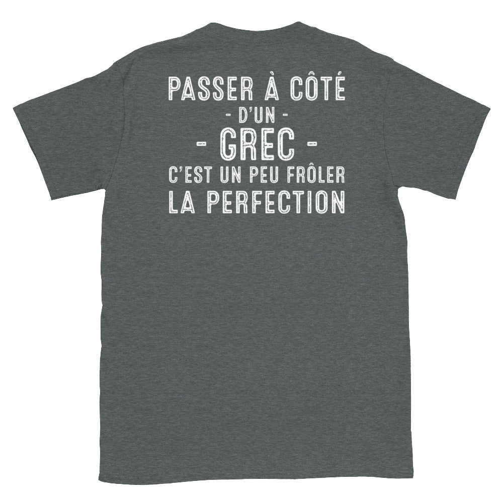 T-shirt Grèce gris foncé - Frôler la perfection avec humour