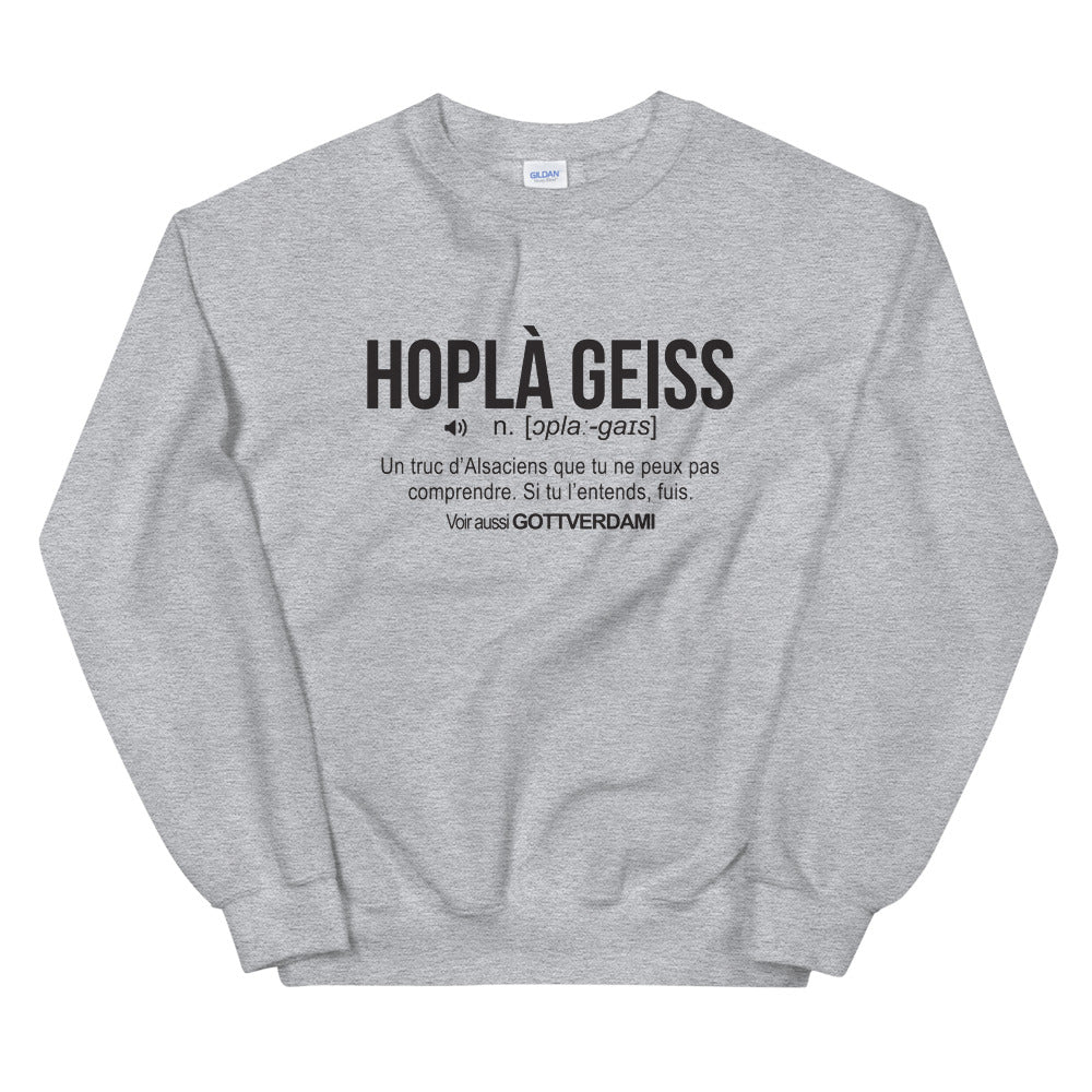 Sweatshirt Alsace blanc - Définition humoristique