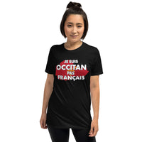 Thumbnail for T-shirt Occitan gris foncé chiné - Occitan pas Français avec drapeau