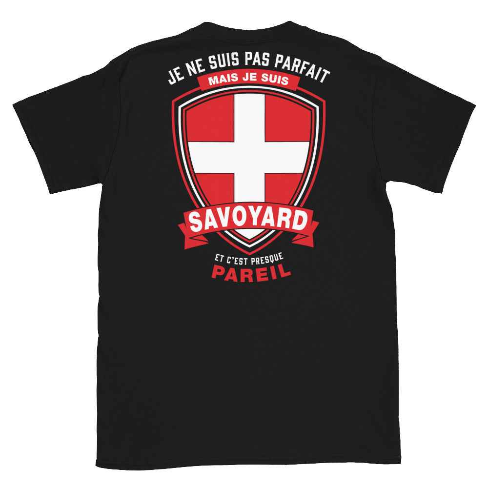 T-shirt Savoie noir - Je ne suis pas parfait, je suis savoyard