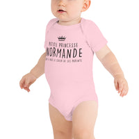 Thumbnail for Body bébé Normand rose - Petite princesse en coton doux
