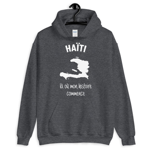 Haiti là où mon histoire commence - Sweatshirt à capuche - Ici & Là - T-shirts & Souvenirs de chez toi