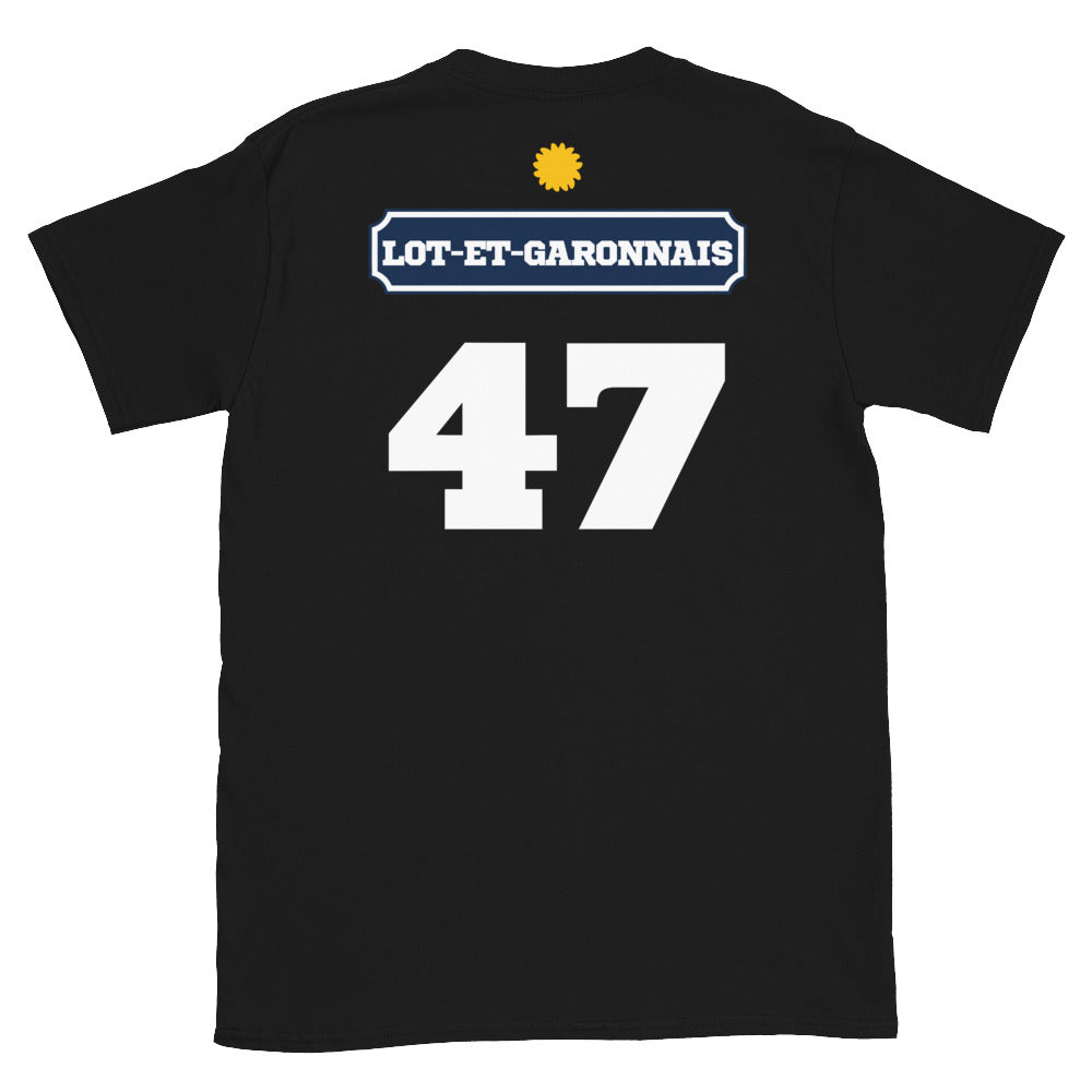 T-shirt Lot-et-Garonnais gris foncé chiné - Pastis 47 avec humour local