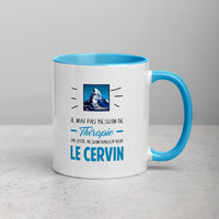 Thumbnail for Thérapie Cervin - Matterhorn - Valais - Mug Couleur intérieure bleu - Ici & Là - T-shirts & Souvenirs de chez toi