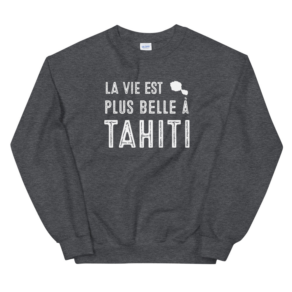 Sweatshirt Tahiti noir - La vie est plus belle à Tahiti