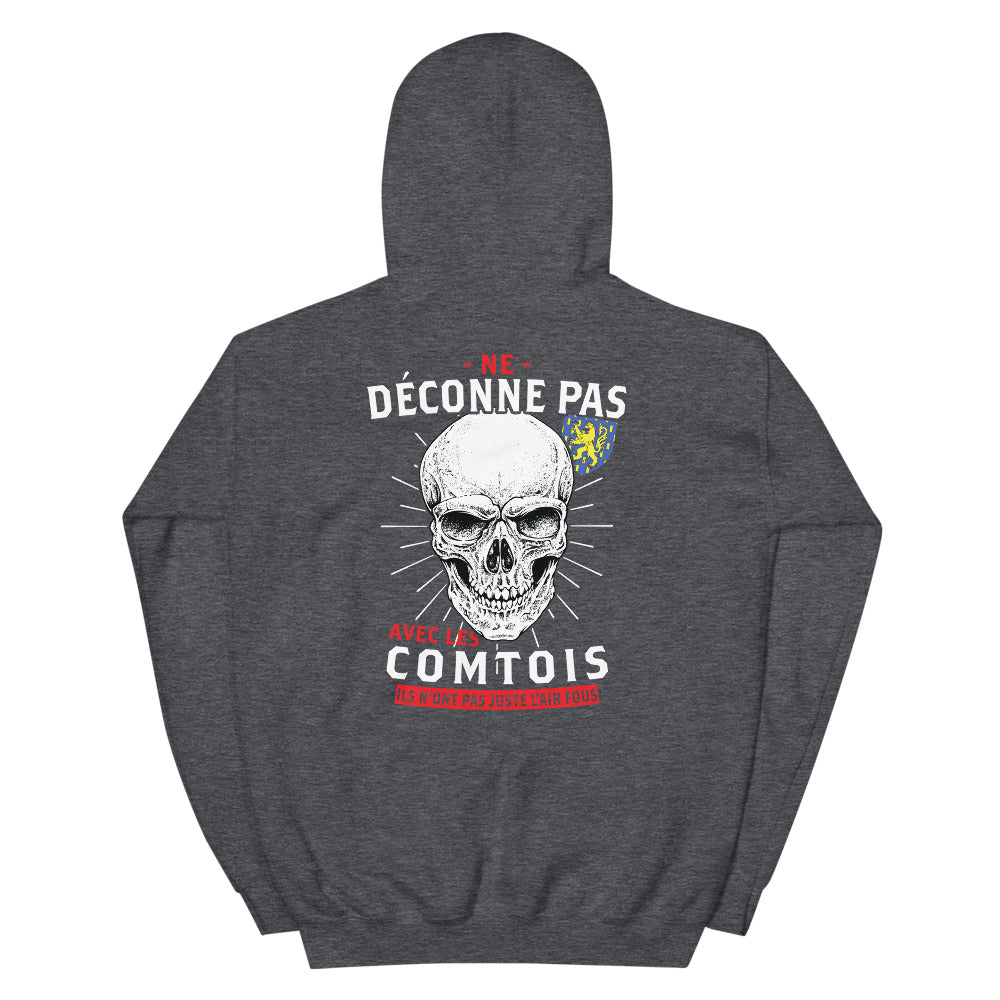 Sweatshirt Franche-Comté rouge dos - Ne déconne pas avec les Comtois