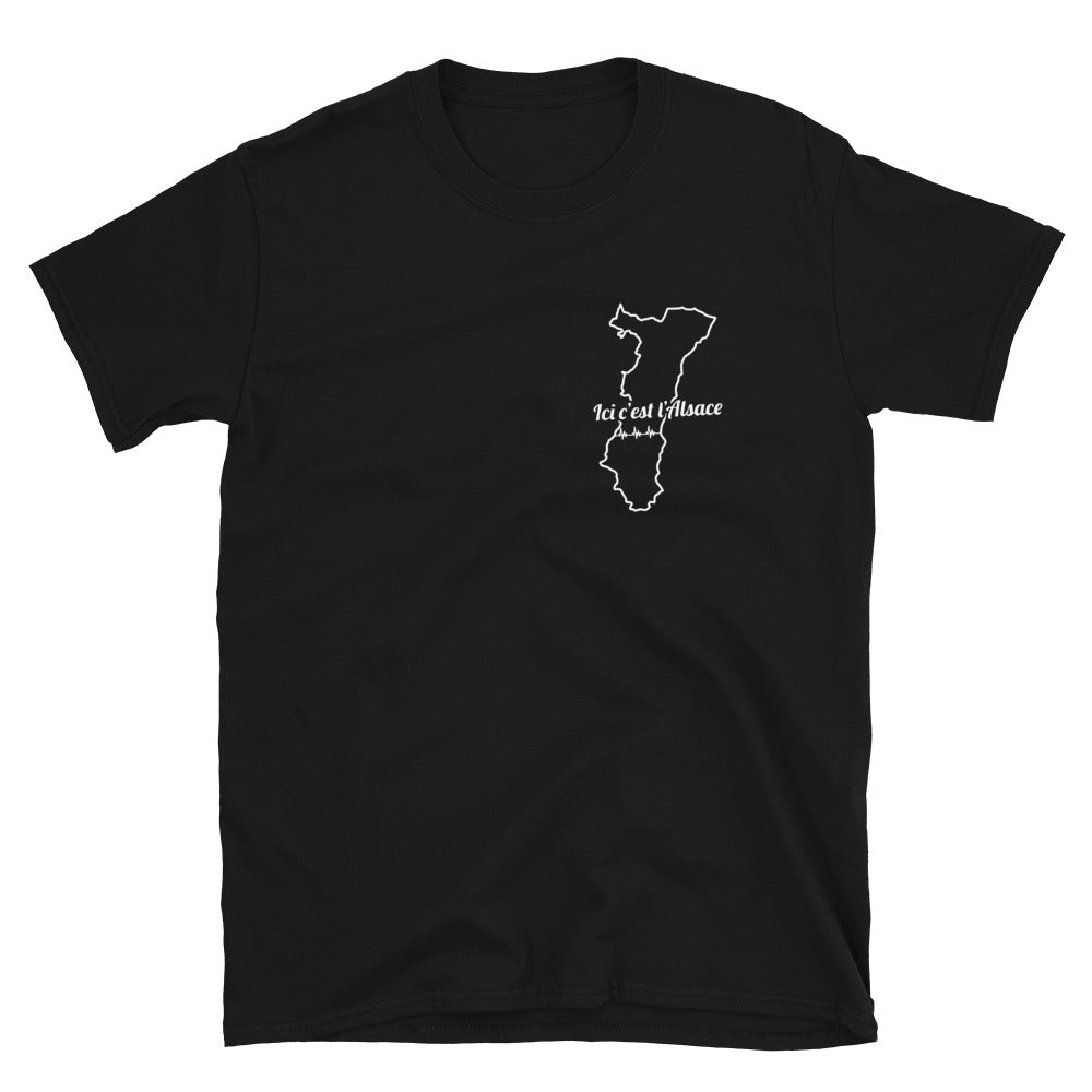 T-shirt Alsace noir - L'Alsace sur le cœur