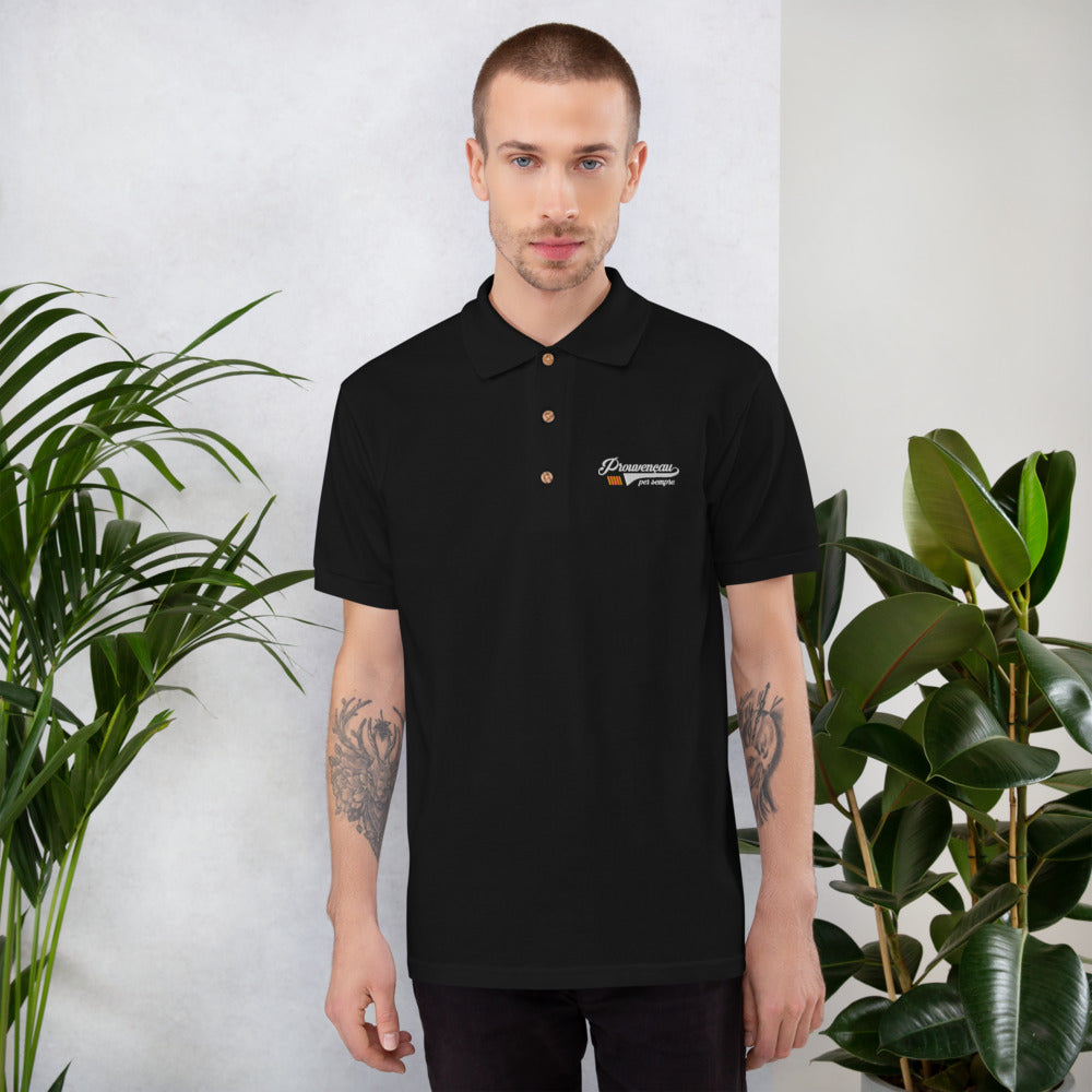 Polo Provence noir dos - Prouvençau per sempre brodé