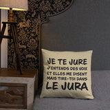 Tire toi dans le Jura - Franche-Comté - Coussin décoratif et humoristique sur le Jura (marche pour le Jura Suisse) - Ici & Là - T-shirts & Souvenirs de chez toi
