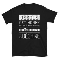 Thumbnail for T-shirt Haïtien noir - Désolé ce mec est pris par une fille