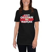 Thumbnail for T-shirt Occitan marine - Occitan pas Français avec drapeau