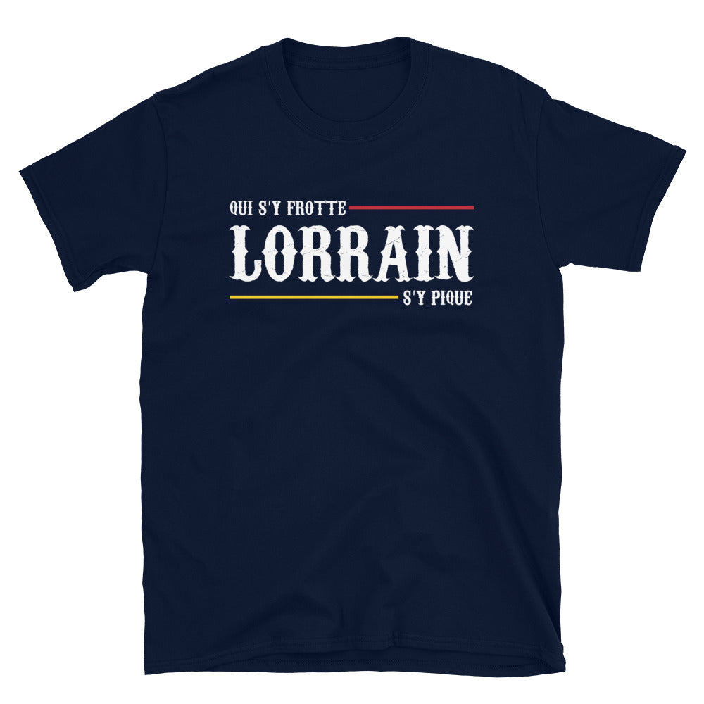 T-shirt Lorraine noir dos - Lorrain qui s'y frotte s'y pique