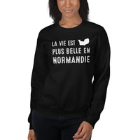Thumbnail for Sweatshirt Normandie bleu marine - La vie est plus belle ici